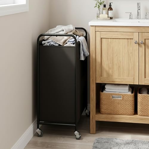 GRANNY SAYS Laundry Hamper, Large Cart with Wheels and Handles, Black, 110L - Image 7