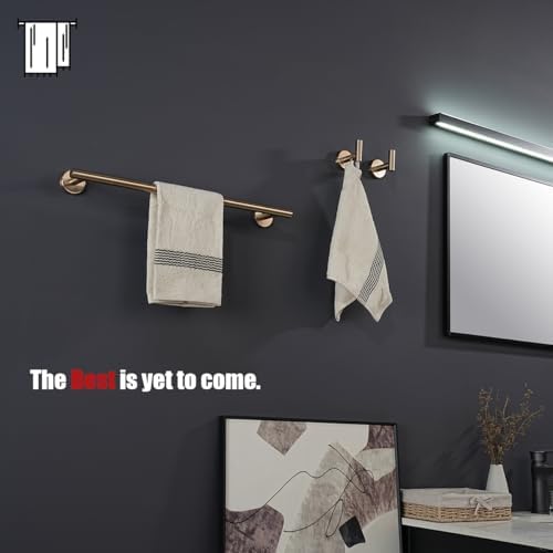 JQK Champagne Bronze Towel Bar, 20.5 Inch 304 Stainless Steel Thicken 0.8mm Towel Rack Bathroom, Towel Holder Wall Mount, Useable Length 18 Inch, TB110L18-CB - Image 4