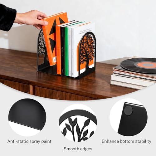 HappyHapi 7 Pair Book Ends, Metal Bookends for Shelves, Decorative Bookends - Image 4