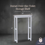 Alaterre Furniture Dorset Over-the-Toilet Storage Shelf, White, 27”x9”x37” - Image 3