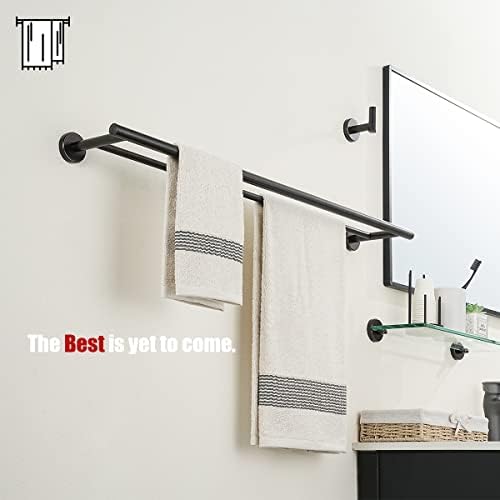 JQK Double Bath Towel Bar, Oil Rubbed Bronze 33 Inch 304 Stainless Steel Thicken 0.8mm Towel Rack for Bathroom, Towel Holder Wall Mount, Useable Length 30 Inch, TB100L30-ORB - Image 5