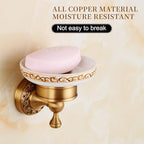 Wall Mounted Bathroom Soap Dish Holder, Antique Brass Pattern Carving,Brushed Bronze - Image 4