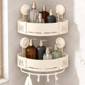Suction Cup Corner Shower Caddy,No Drilling Aluminum Shower Shelf（Beige) by Unknown