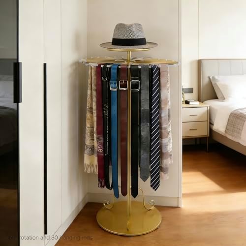 Rotatable Scarf Display Purse Tie Rack Shawl Stand Belt Hanger - Image 7