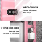 Homykic Over The Toilet Storage, 3-Tier Bamboo Bathroom Shelf, Pink - Image 5
