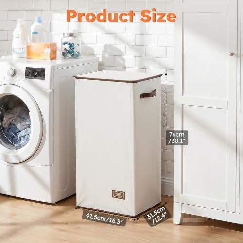 SOLEDI 100L Laundry Hamper with Lid, Large Collapsible Laundry Basket - Image 5