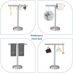 RUMOSE Brushed Nickel Hand Towel Holder Stand Countertop Towel Rack - Image 3