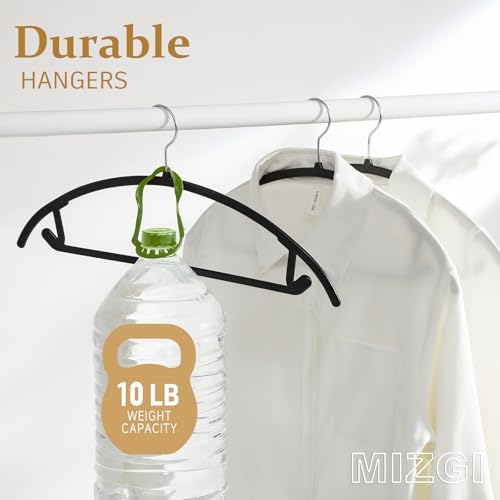 MIZGI Plastic Hangers 50 Pack, Patented Rounded Shoulder Sweater Hangers - Image 5