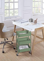 SunnyPoint 3-Tier Delicate Compact Rolling Metal Storage Organizer - Mobile Utility Cart Kitchen/Under Desk Cart with Caster Wheels - Turq (15.35" X 10.24" X 26.8"H) - Image 5