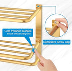 3-Tier Bathroom Towel Rack, SUS 304 Wall Mount, Brushed Gold - Image 2