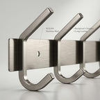 Coat Rack Wall Mount – Brushed Nickel 24 Inch Stainless Steel Hook Rail with 8 Heavy Duty Double Coat Hooks – Wall Mounted Coat Hanger for Entryway, Bathroom, Bedroom, Towel, Hat Organizer - 2 Pack - Image 3