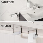 Adhesive Toilet Paper Holder, Self Adhesive Double Post Pivoting Toilet Tissue Holder, Stick on No Drill Toilet Paper roll Holder for Bathroom, Stainless Steel & Zinc Alloy, Polished Chrome, 2Pack - Image 5
