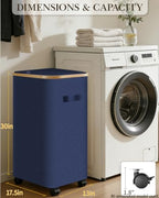 Laundry Basket with Wheels, 110L Large Rolling Laundry Hamper for Dorm - Image 2
