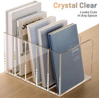 SANRUI Clear Acrylic File Organizer for Desk 5-Section Upright File Sorter - Image 3