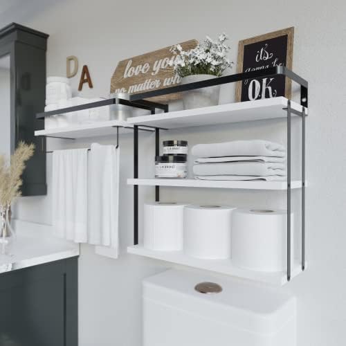 RICHER HOUSE Floating Shelves Bathroom, Wall Mounted Shelf Over Toilet - Image 3