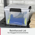 3-Pack 19 Quart Gasket Box, Waterproof Clear Plastic Storage Bins - Image 6