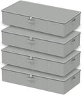 Under Bed Storage Bins, 4 Pack, Grey, 31.5x15.7x5.9 In by Unknown
