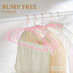 MIZGI Clear Hangers 50 Pack, Pink Glitter Acrylic Hangers,Patented Design - Image 2