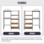 Pot and Pan Organizer Rack with Lids Holder, 5-Tier Kitchen Cookware Storage Shelf, Adjustable Freestanding Pot Rack for Kitchen, Pantry & Dining Room - Image 6