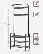 VASAGLE Coat Rack, Hall Tree with Shoe Bench, 4-in-1, 9 Removable Hooks - Image 5