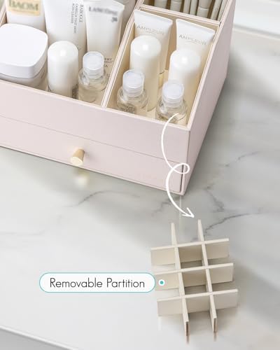 VLANDO 2-Layer Vanity Organizer with Drawers for Vanity,Apricot White - Image 4