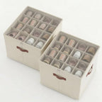 2 Pack Shoe storage Organizer with wheels,No Assemble Required Shoe boxes with premium waterproof material,Adjustable Dividers Fits 32 Pairs,shoe Storage Bins with Reinforced Handle (beige, 32 pairs) - Image 6