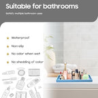 Vanity and Bathroom Tray, 11.8" ABS Countertop Organizer,Waterproof Vanity Tray for Toilet Tank,Perfume,Soap,Keys,Bathroom Accessories,Kitchen and Bath Trays,Non Slip Small Trays,Blue,2 Pack - Image 2