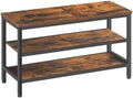 YATINEY Wooden Shoe Bench, 3-Tier Shoe Rack, Sturdy Shoe Storage Bench for Entryway, Living Room, Space Saving Entry Bench, Rustic Brown and Black HX06BR by Yatiney
