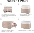 OIAHOMY 2 PACK Tall Storage baskets 42L Blanket Basket Living Room Brown - Image 7