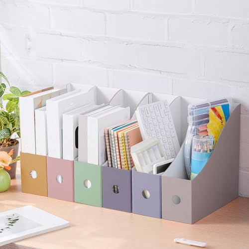 Colarr 48 Pcs Cardboard Magazine File Holder Book Bins, Vivid Color - Image 5