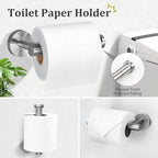 TURS Brushed Nickel 10 Pieces Bathroom Hardware Set, SUS304 Stainless Steel 24 Inch Bath Towel Bar Set, Round Bathroom Accessories Kit Wall Mounted - Image 4