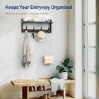 Tatub 20" Rustic Coat Rack Wall Mount with Shelf, Wall Hooks with Shelf, Heavy Duty Entryway Organizer Hangers for Hanging, Hat, Bag, Jacket for Bathroom, Living Room, Bedroom, Rustic Brown - Image 5