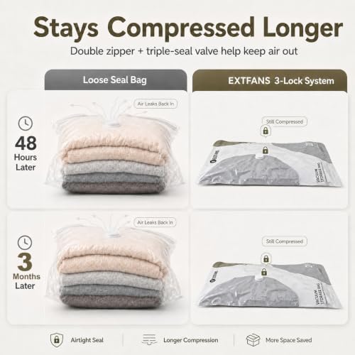 Travel Vacuum Bags with Electric Pump: 9 Pack XS/S/M/L Vacuum Seal Bags - Image 6