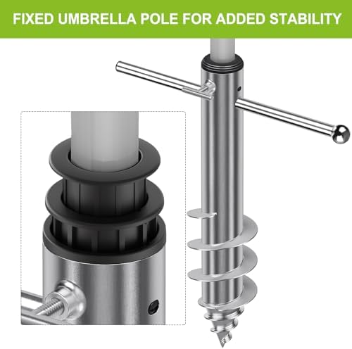 Dolibest Heavy-Duty Steel Beach Umbrella Sand Anchor Fits 1-1.9" Poles-2PCS - Image 4
