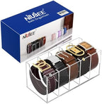NIUBEE Belt Organizer for Closet, Acrylic Belt Box, Belt Storage, 5 Grids - Image 4