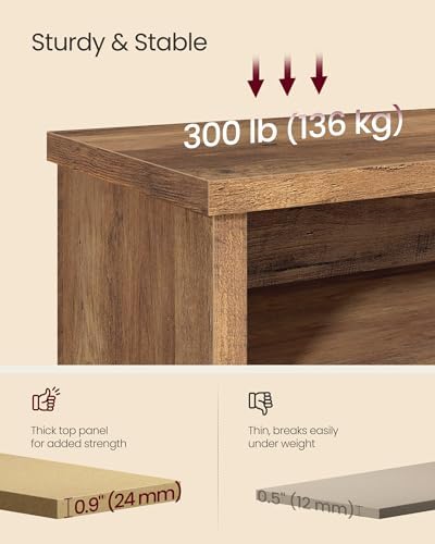 VASAGLE Shoe Bench, Storage Bench, 11.6 x 39.4 x 19.7 Inches - Image 5