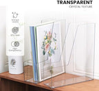 Clear Vertical Magazine File Holder, Plastic Desk Organizer Binder, 4PC - Image 6