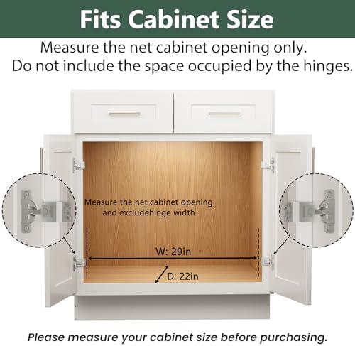 LOVMOR 2 Tier 28½"W x 21½"D, Individual Pull Organizer Kitchen Cabinet Storage Sliding Shelves - Image 4