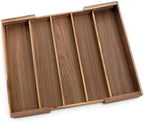Lipper International Acacia Wood Expandable Flatware Drawer Organizer for Kitchen Utensils, Silverware, or Home Office Supplies, 12 3/4" to 23" Wide x 18" Deep x 2 1/2" High by LipperInternational