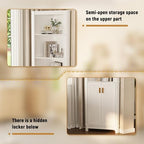INNOD 69" Tall Corner Shelf with Doors, 6-Tier Corner Storage Cabinet with Doors, Space Saver Shelf for Bathroom, Bathroom Floor Cabinet for Living Room Kitchen, Hallway - Image 5