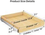 2Pack Pull Out Cabinet Organizer, Soft Close Wooden Slide Out Drawers for Pots, Full-extension Roll Out Shelves for Kitchen Cabinets, Pantry Organization, Bottom and Side Mount(15"W X 21"D x 3.4''H) - Image 2