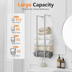 BWE Brushed Nickel Towel Rack Bathroom 28" Towel Holder for Rolled Towels - Image 3