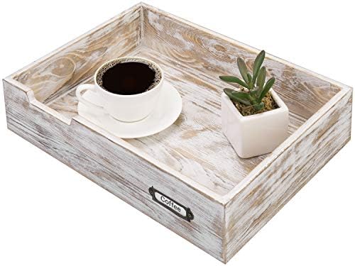 MyGift Whitewashed Wood Letter Tray, Desktop Paper File Organizer Box - Image 7