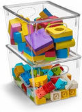 Sorbus Clear Toy Storage Bins with Lids, Stackable (Large, 2 Pack) by Sorbus