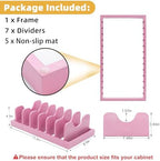 MinBoo Bamboo Pot Lid Organizer Pot Lid Holder, Pot and Pan Organizer Drawer Organizer for Pot Lids, Pans, Dinner Plates, Reusable Containers in Cabinet Storage,Pink - Image 5