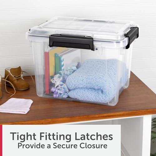 3-Pack 19 Quart Gasket Box, Waterproof Clear Plastic Storage Bins - Image 5