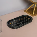 Emerald Green Marble Tray | Bathroom Jewelry Organizer | Spa-Quality Perfume Tray for Dresser, Nightstand, Makeup Table | Natural Stone & Non-Slip Base,9.8"x4.7"x0.6" - Image 6