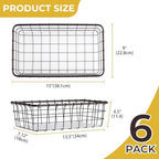 6PK Wire Baskets for Organizing, Baskets for Pantry Organization, Baskets for Snack, Fruits, Cans, Toys, Kitchen Cabinets, Closet Storage - Image 2