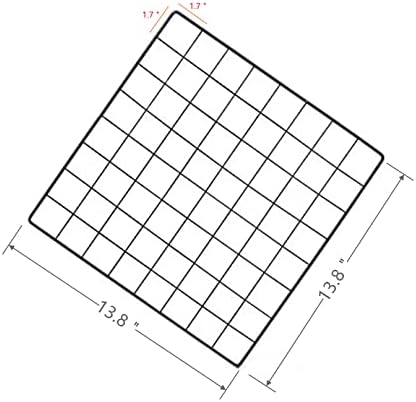 Feadily 6 Pack Metal Grid Panel, 13.8" x 13.8" Black Wire Grid Wall Organizer for Photos, Notes & Decor, Include 2 Hook Racks - Image 5