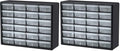 Akro-Mils 24-Drawer Plastic Storage Cabinet | 20" W x 6" D x 16" H | Black | Model 10124 | Garage Organization by Akro-Mils